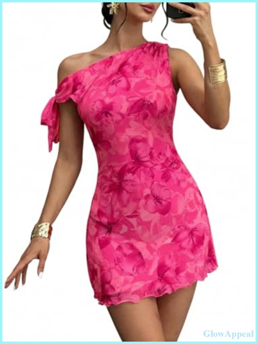 Off Shoulder Floral Bodycon Mini Dress Stretchy Summer Party Cocktail